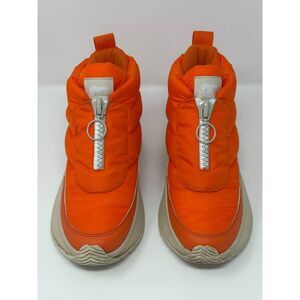 Sorel Women's Out n About Orange Puffy Winter Boots Size 7 Ankle Zip Up